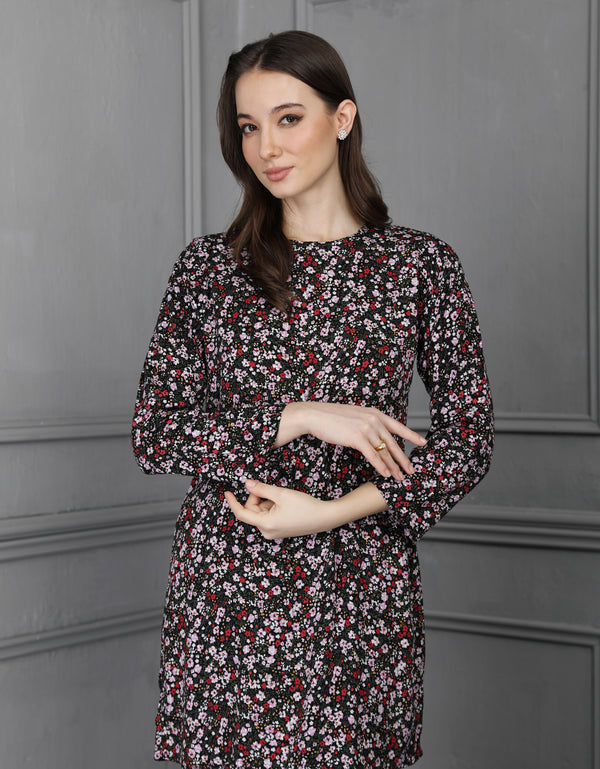 BAJU KURUNG PAHANG MODEN MADELEINE (BLACK)